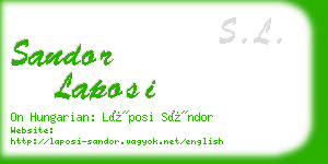 sandor laposi business card